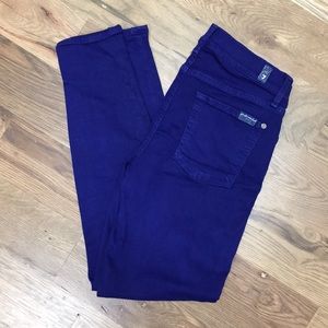 7 for all mankind royal blue skinny jeans